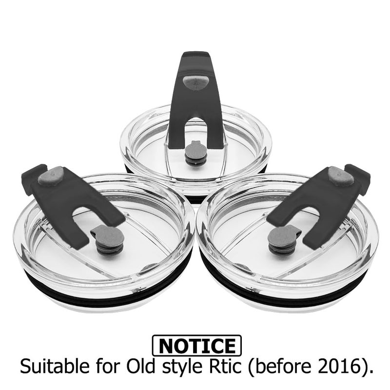 CNYMANY 3 Packs Lids for 30oz Tumblers, Spill-proof Splash Resistant Straw-friendly Cover for Old Style 30 oz. Cups - Black - Image 2